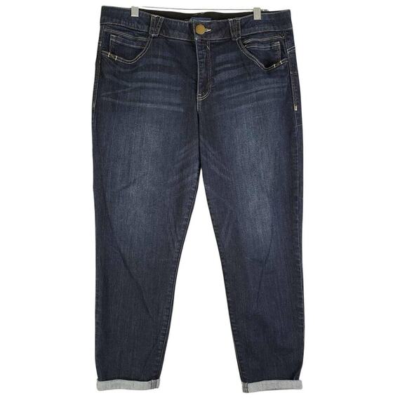 Democracy Jeans Women's Size 16 Blue Dark Wash Skinny Leg High Rise 5-Pocket - Picture 2 of 10